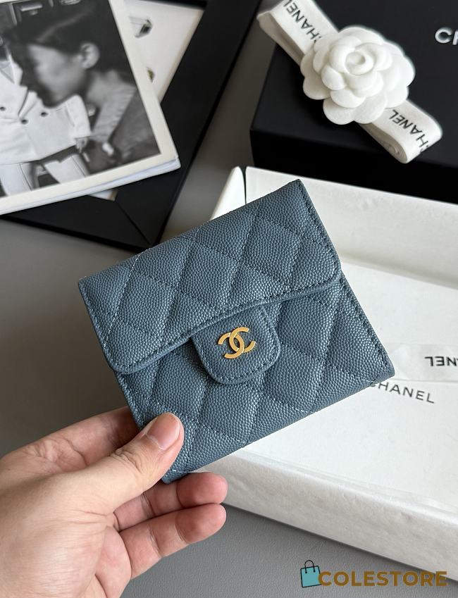  Colestore Chanel Caviar Quilted Flap Card Holder 10.5x11.5x3cm - 1