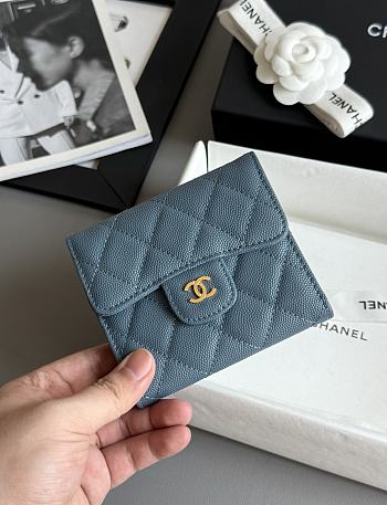  Colestore Chanel Caviar Quilted Flap Card Holder 10.5x11.5x3cm