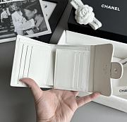 Colestore Chanel Caviar Quilted Flap Card Holder White 10.5x11.5x3cm - 6