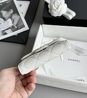 Colestore Chanel Caviar Quilted Flap Card Holder White 10.5x11.5x3cm - 5
