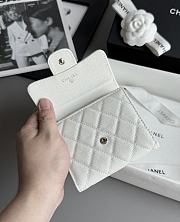 Colestore Chanel Caviar Quilted Flap Card Holder White 10.5x11.5x3cm - 3