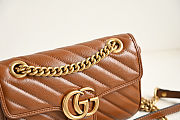 Colestore Gucci GG Marmont Mini Shoulder Bag in Brown Leather 22x13x6cm - 5