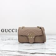 Colestore Gucci GG Marmont Mini Shoulder Bag in Taupe Leather 22x13x6cm - 1
