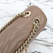 Colestore Gucci GG Marmont Mini Shoulder Bag in Taupe Leather 22x13x6cm - 5