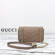 Colestore Gucci GG Marmont Mini Shoulder Bag in Taupe Leather 22x13x6cm - 3