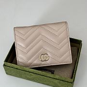 Colestore Gucci GG Marmont Mini Wallet in Pale Pink Leather 11x8x2.5cm - 3