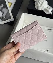 Colestore Chanel Caviar Quilted Flap Card Holder Wallet Pink x Sliver Hardware 7.5x11.2cm - 5