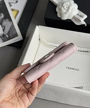 Colestore Chanel Caviar Quilted Flap Card Holder Wallet Pink x Sliver Hardware 7.5x11.2cm - 4