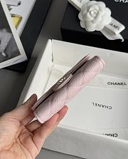Colestore Chanel Caviar Quilted Flap Card Holder Wallet Pink x Gold Hardware 7.5x11.2cm - 6