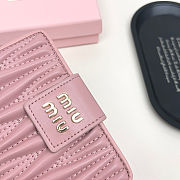 Colestore Miu Miu Matelassé Leather Small Wallet Pink 13.5x9.5x3.5cm - 5