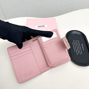 Colestore Miu Miu Matelassé Leather Small Wallet Pink 13.5x9.5x3.5cm - 4