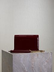 Colestore YSL Cassandre Kate Tassel Leather Wallet On Chain Wine Red 19x12.5x4cm - 6