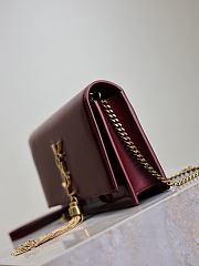 Colestore YSL Cassandre Kate Tassel Leather Wallet On Chain Wine Red 19x12.5x4cm - 4