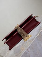 Colestore YSL Cassandre Kate Tassel Leather Wallet On Chain Wine Red 19x12.5x4cm - 3
