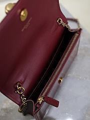 Colestore YSL Cassandre Kate Tassel Leather Wallet On Chain Wine Red 19x12.5x4cm - 2