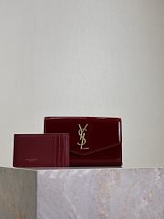 Colestore YSL Saint Laurent Portemonnaie In Kuvertform Mit Cassandre Wine Red 19x12x4cm - 1