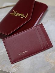 Colestore YSL Saint Laurent Portemonnaie In Kuvertform Mit Cassandre Wine Red 19x12x4cm - 2