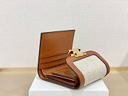 Colestore Celine Small Flap Wallet Triomphe In Textile And Calfskin 11x10x5cm - 4
