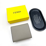 Colestore Fendi FF Diamond Wallet Leather Gray 11x9x3cm - 6