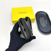Colestore Fendi FF Diamond Wallet Leather Gray 11x9x3cm - 4