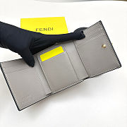 Colestore Fendi FF Diamond Wallet Leather Gray 11x9x3cm - 3