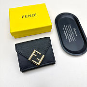 Colestore Fendi FF Diamond Wallet Leather Black 11x9x3cm - 1