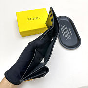 Colestore Fendi FF Diamond Wallet Leather Black 11x9x3cm - 5