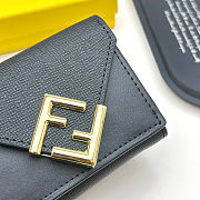 Colestore Fendi FF Diamond Wallet Leather Black 11x9x3cm - 2