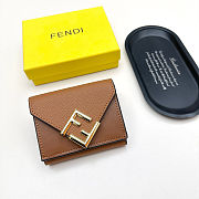 Colestore Fendi FF Diamond Wallet Leather Caramel 11x9x3cm - 1