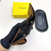 Colestore Fendi FF Diamond Wallet Leather Caramel 11x9x3cm - 6