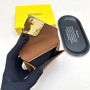 Colestore Fendi FF Diamond Wallet Leather Caramel 11x9x3cm - 5