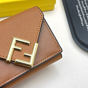 Colestore Fendi FF Diamond Wallet Leather Caramel 11x9x3cm - 2