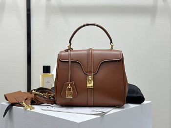 Colestore Celine Classique 16 Bag In Natural Calfskin Tan 23x18x10cm