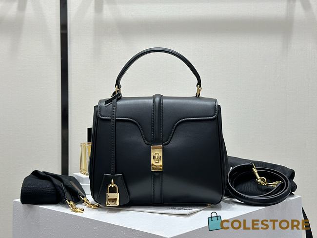 Colestore Celine Classique 16 Bag In Natural Calfskin Black 23x18x10cm - 1