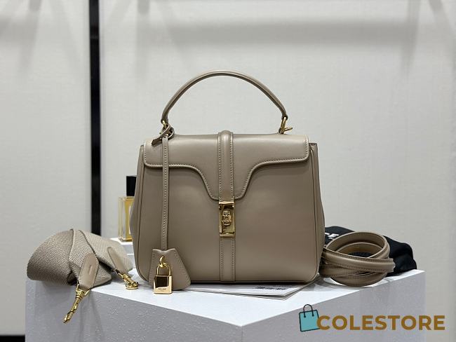 Colestore Celine Classique 16 Bag In Natural Calfskin Light Stone 23x18x10cm - 1