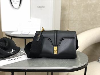 Colestore Celine Teen Soft 16 in Smooth Calfskin Black 23x15x9cm