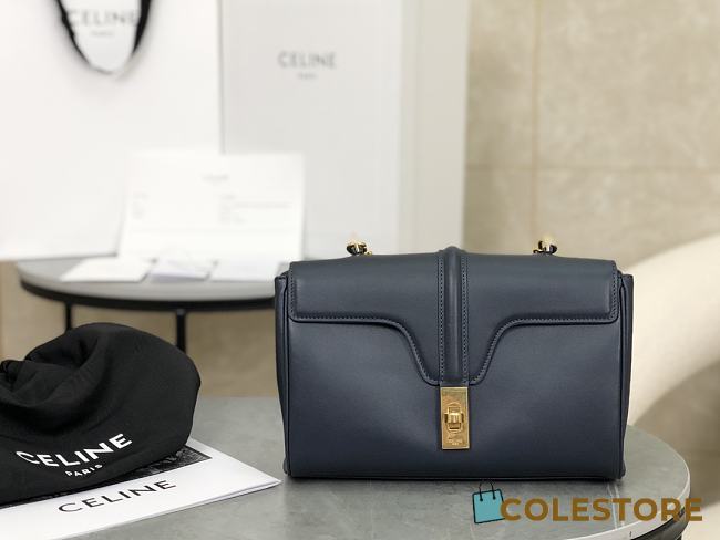 Colestore Celine Teen Soft 16 in Smooth Calfskin Dark Blue 23x15x9cm - 1