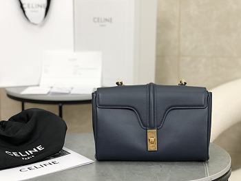 Colestore Celine Teen Soft 16 in Smooth Calfskin Dark Blue 23x15x9cm