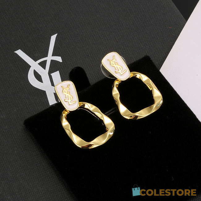 Colestore YSL Vintage Yves Saint Laurent 925 Silver Gold Plated Stud Earrings - 1