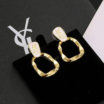 Colestore YSL Vintage Yves Saint Laurent 925 Silver Gold Plated Stud Earrings
