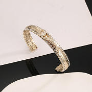 Colestore Chanel Crystal Manchette CC Gold Cuff Bracelet - Gold - 4