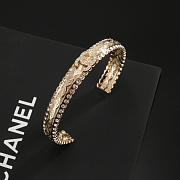 Colestore Chanel Crystal Manchette CC Gold Cuff Bracelet - Gold - 3
