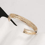 Colestore Chanel Crystal Manchette CC Gold Cuff Bracelet - Gold - 2