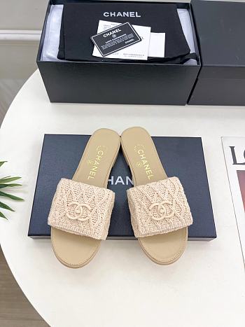 Colestore Chanel Flat Mule Natural Raffia 