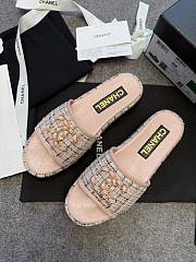 Colestore Chanel Tweed Chain Slides Pink - 4