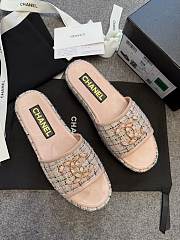 Colestore Chanel Tweed Chain Slides Pink - 3