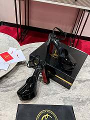 Colestore Christian Louboutin Women's Black Patent Leather Ankle-Strap Pumps - 5