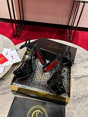 Colestore Christian Louboutin Women's Black Patent Leather Ankle-Strap Pumps - 4