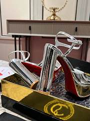 Colestore Christian Louboutin Women's Sliver Patent Leather Ankle-Strap Pumps - 6