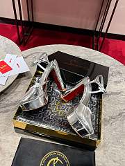 Colestore Christian Louboutin Women's Sliver Patent Leather Ankle-Strap Pumps - 4